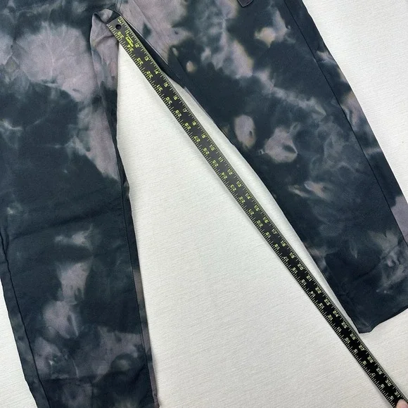 Clot Apparel Tie Dye Cavas Pants Belted Carpenter Men Medium Black Gray Tan